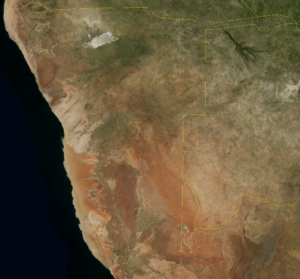 Image satellite de la Namibie en janvier 2004.