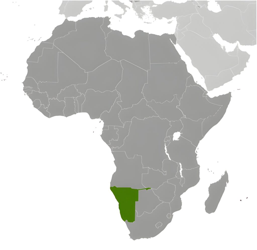 Carte de localisation de la Namibie