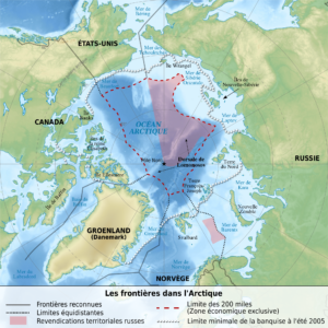 Carte des revendications territoriales dans l’Arctique