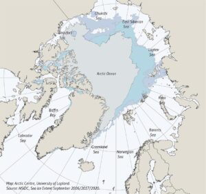 Couverture de la banquise arctique en septembre 2020
