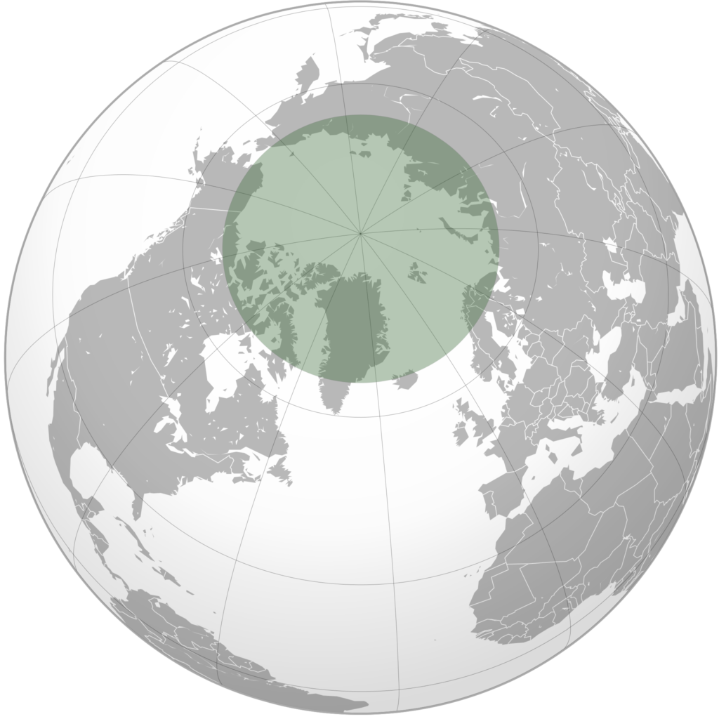 Carte de localisation de l'Arctique.