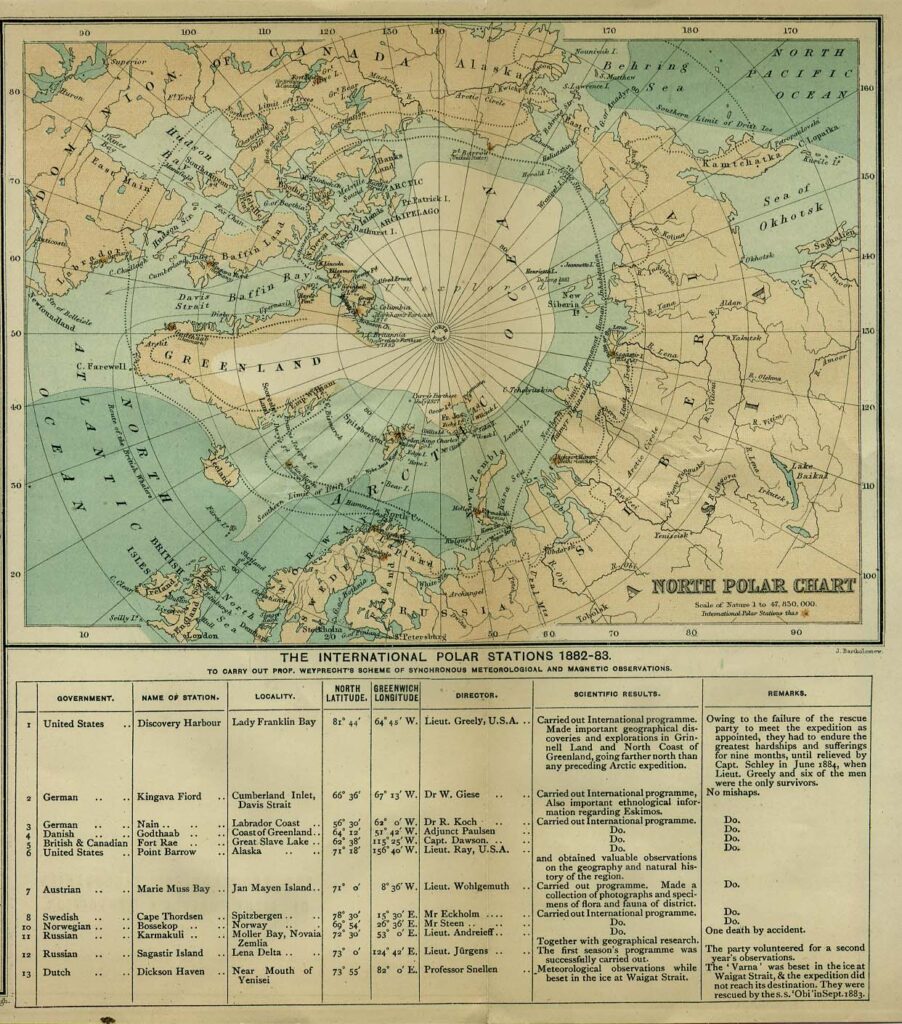 Carte polaire nord 1885.