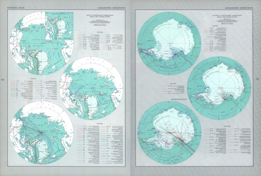 Expéditions américaines dans l'Antarctique et l'Arctique.