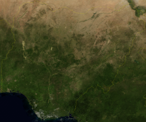 Image satellite du Nigeria en octobre 2004.