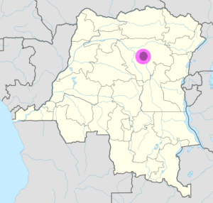 Plan de localisation de Kisangani dans la République démocratique du Congo.