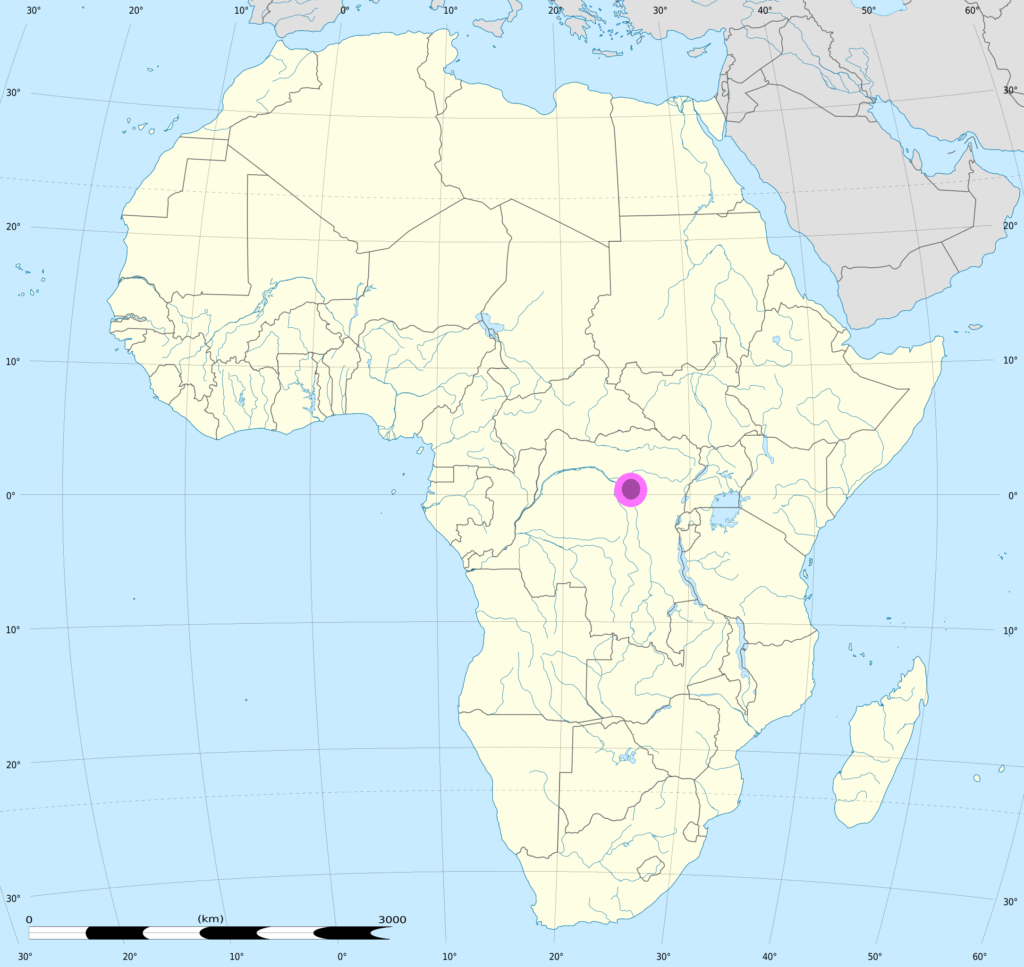Plan de localisation de Kisangani en Afrique.