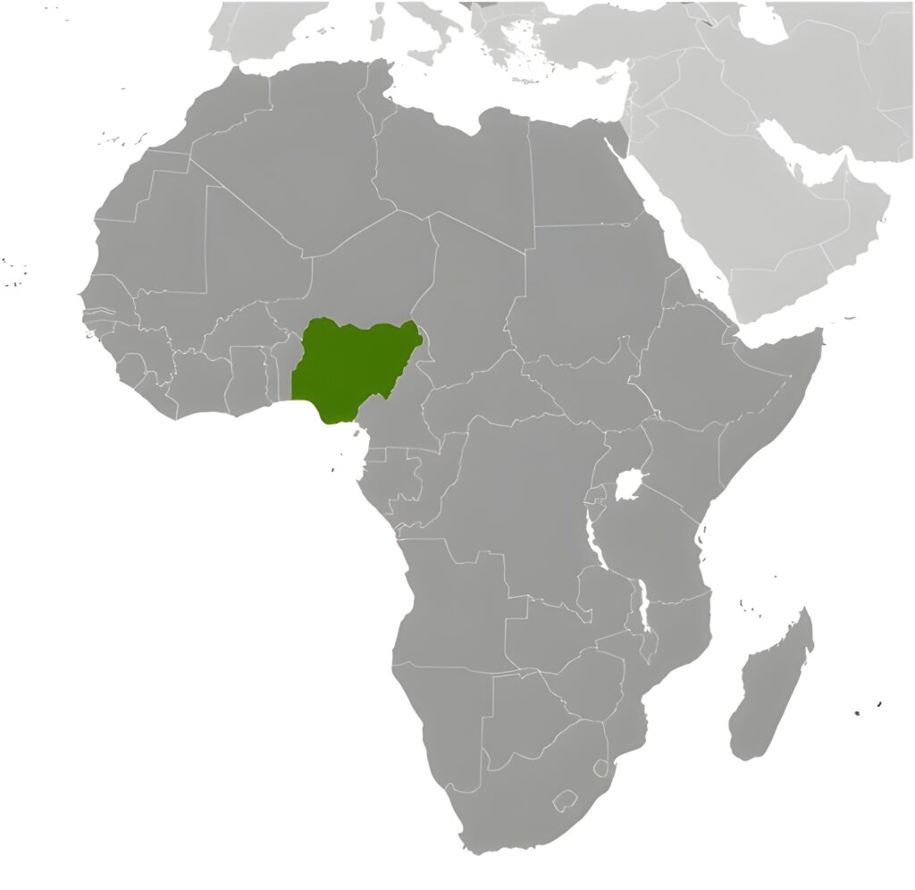 Carte de localisation du Nigeria