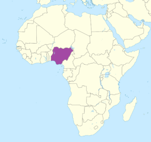 Carte de localisation du Nigeria en Afrique.