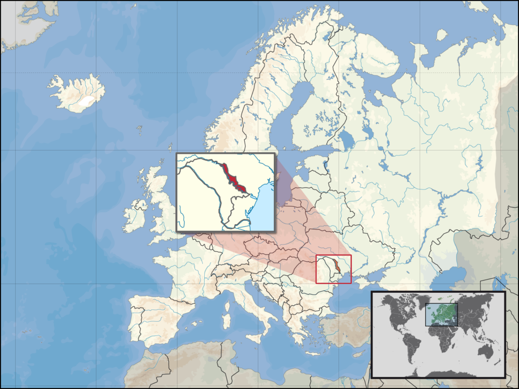 Plan de localisation de la Transnistrie.