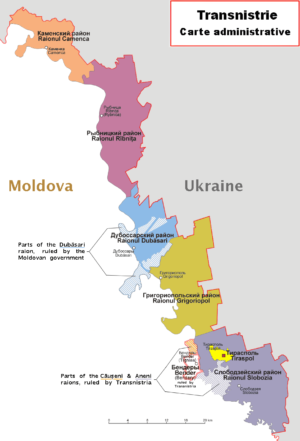 Carte politique de la Transnistrie