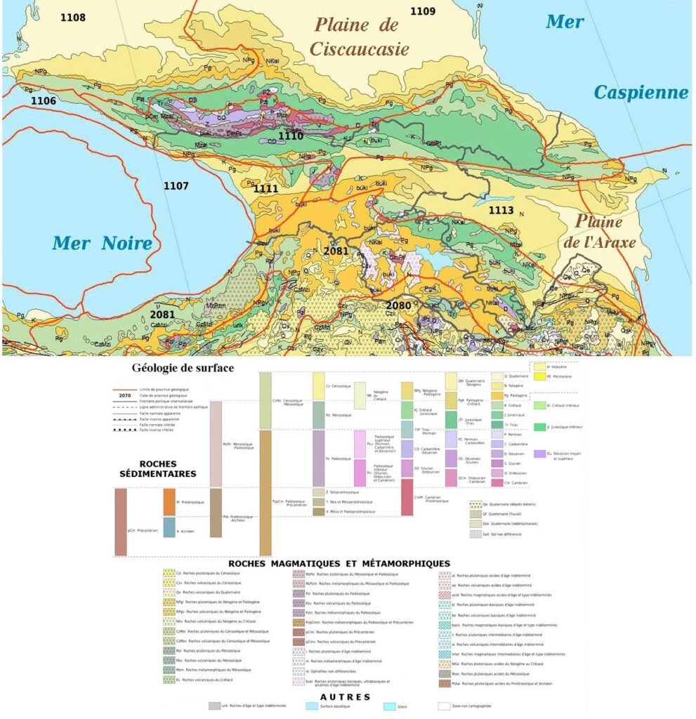 Carte géologique du Caucase.