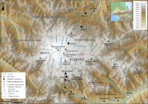 Carte topographique du Mont Elbrouz.