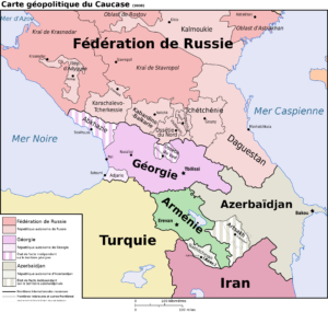 Carte politique du Caucase