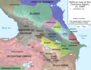 Carte politique de la région du Caucase vers 1060.