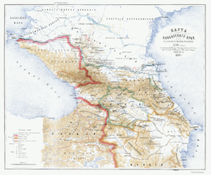 Frontières dans la région du Caucase en 1799.