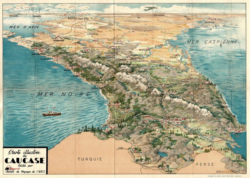 Carte illustrée du Caucase.