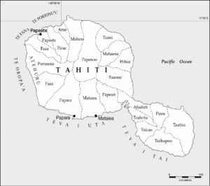 Carte des districts de Tahiti