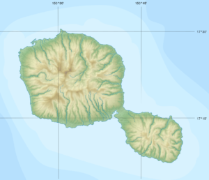 Carte physique vierge de Tahiti.
