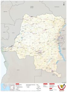 Carte des infrastructures de la république démocratique du Congo.