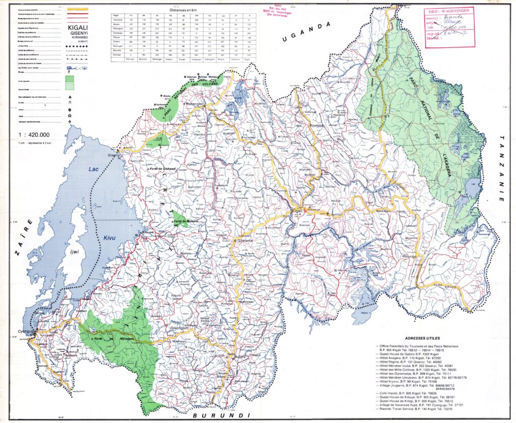 Carte du Rwanda.