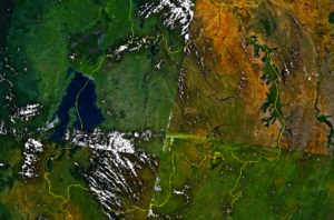 Image satellite composite du Rwanda.