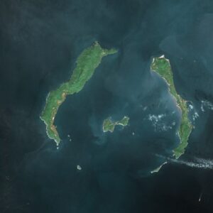 Image satellite des îles de Loos.