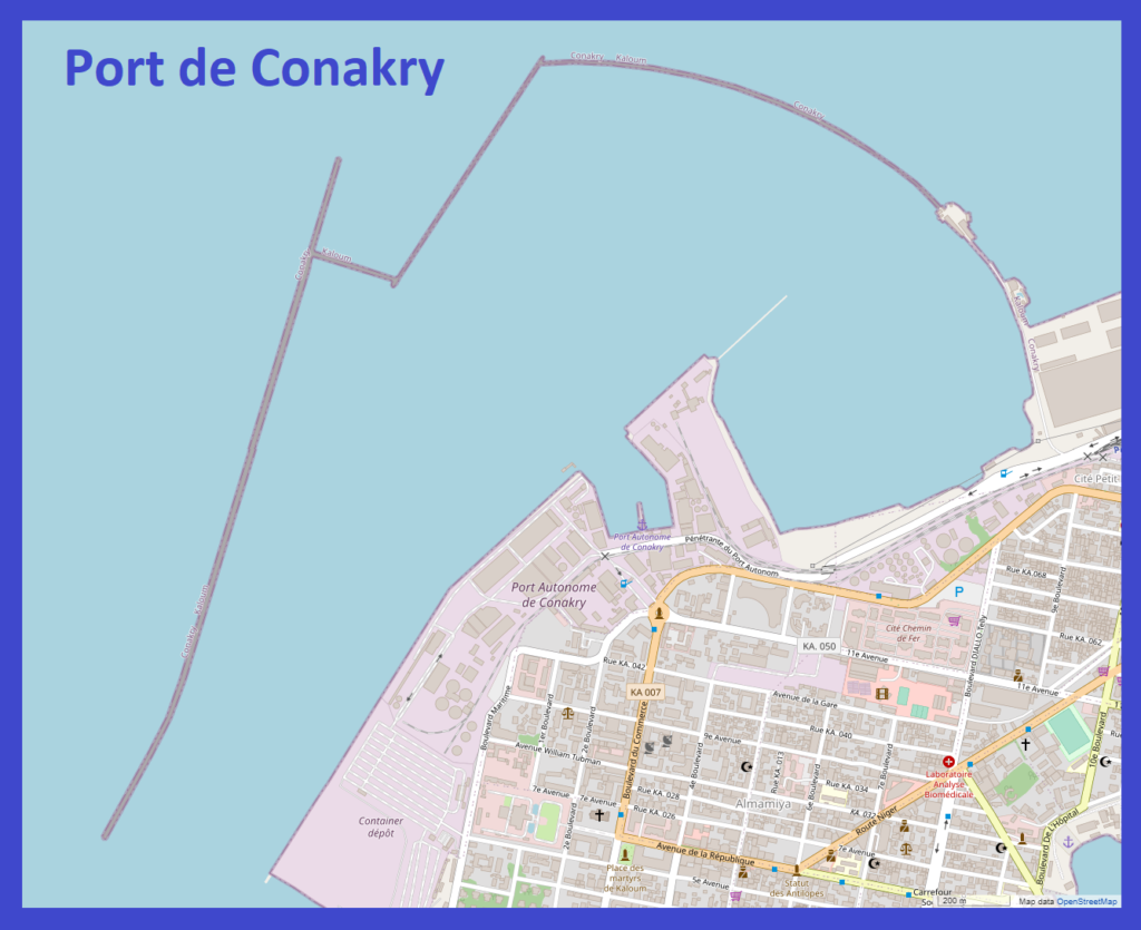 Plan du port de Conakry.