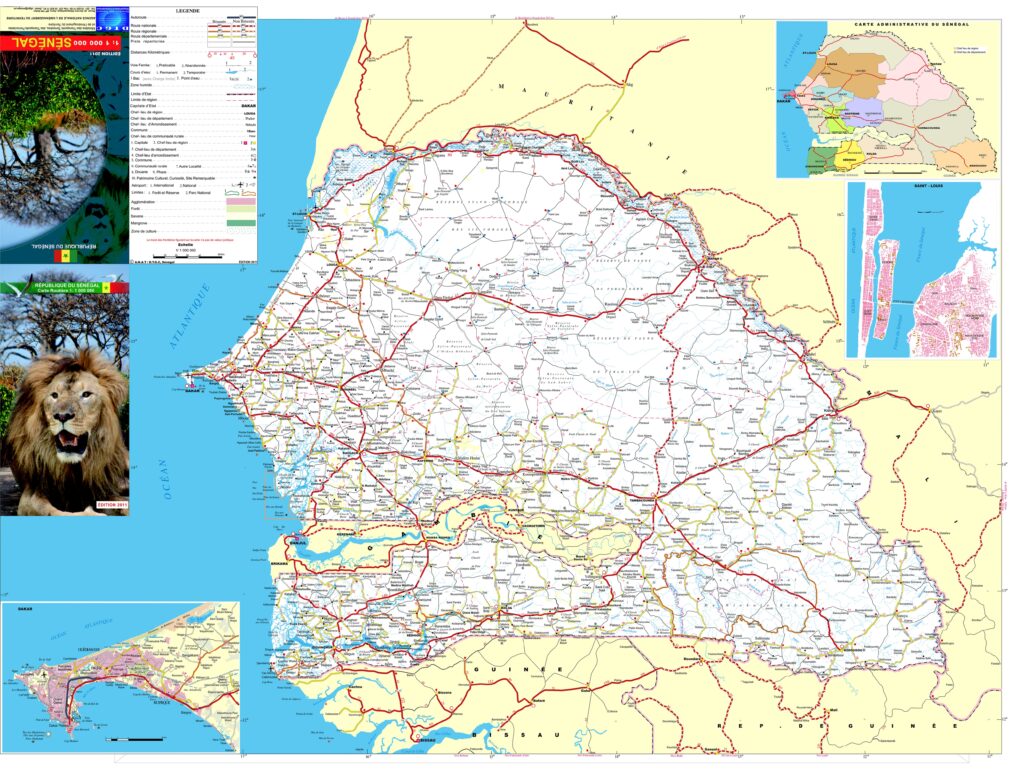 Carte du Sénégal.