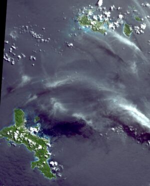 Image satellite des îles du nord des Seychelles
