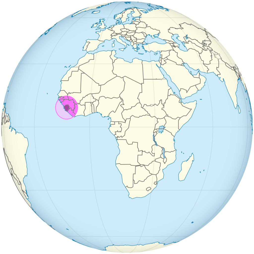 Carte de localisation de Sierra Leone.