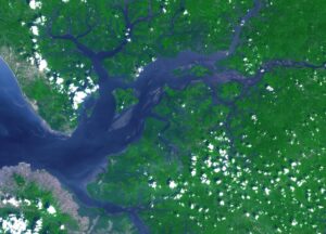 Image satellite de la rivière de Sierra Leone