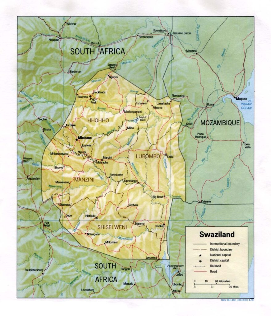 Carte de l'Eswatini