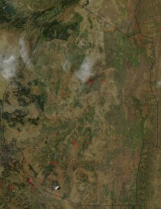 Image satellite d'Eswatini en novembre 2002.