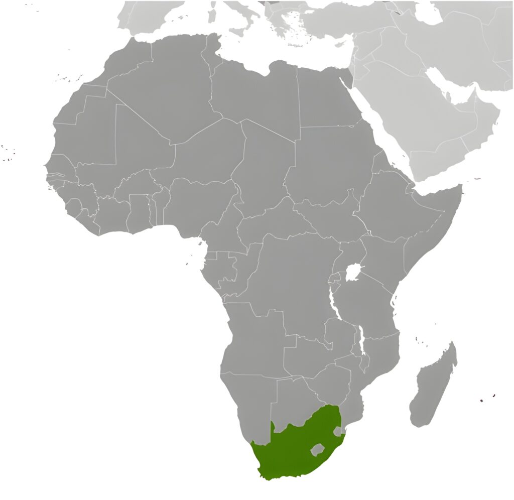 Carte de localisation de l'Afrique du Sud