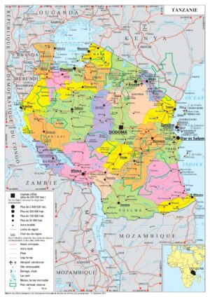 Carte de la Tanzanie