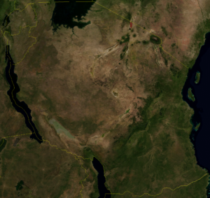 Image satellite de la Tanzanie en juin 2004.