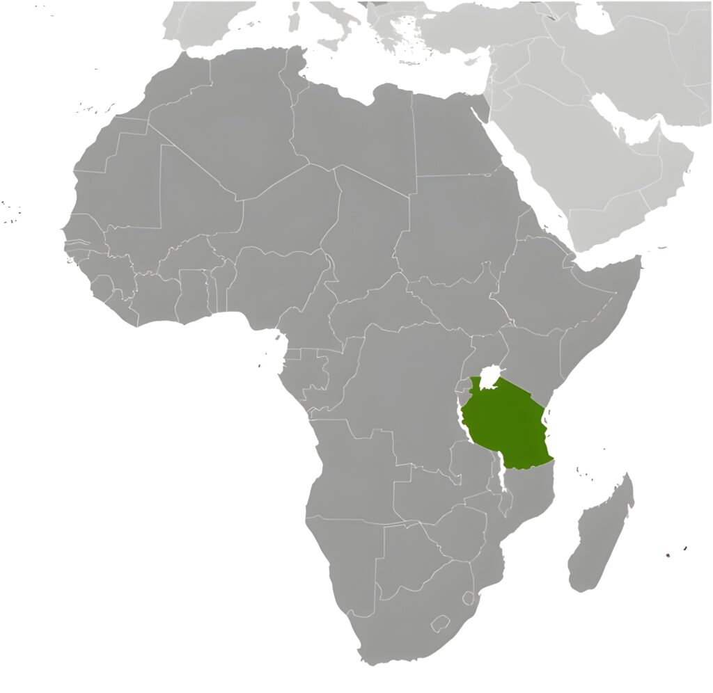 Carte de localisation de la Tanzanie