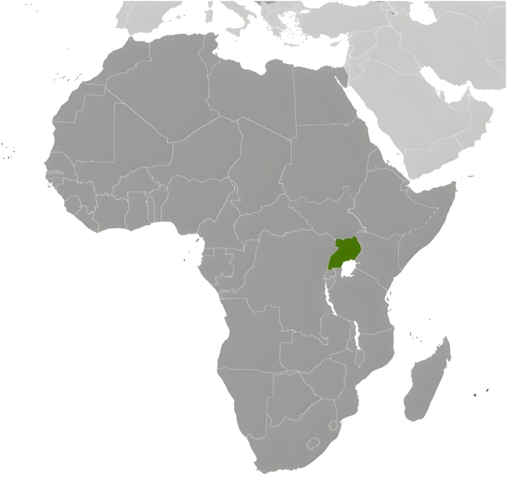 Carte de localisation de l'Ouganda