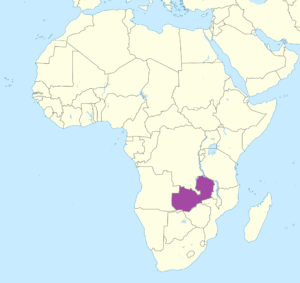 Carte de localisation de la Zambie en Afrique.