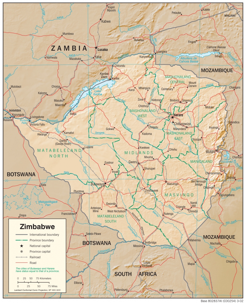 Carte du Zimbabwe