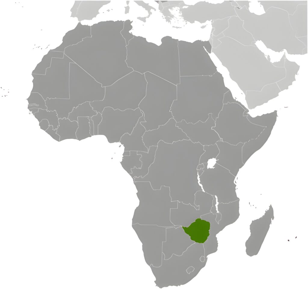 Carte de localisation du Zimbabwe