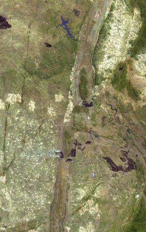 Le grand dyke dans le craton du Zimbabwe
