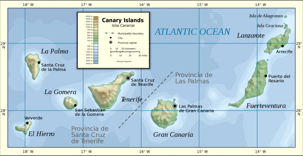 Carte Des les Canaries