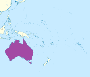 Carte de localisation de l'Australie en Océanie.