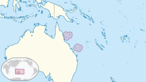 Carte de localisation du territoire des Îles de la mer de Corail.