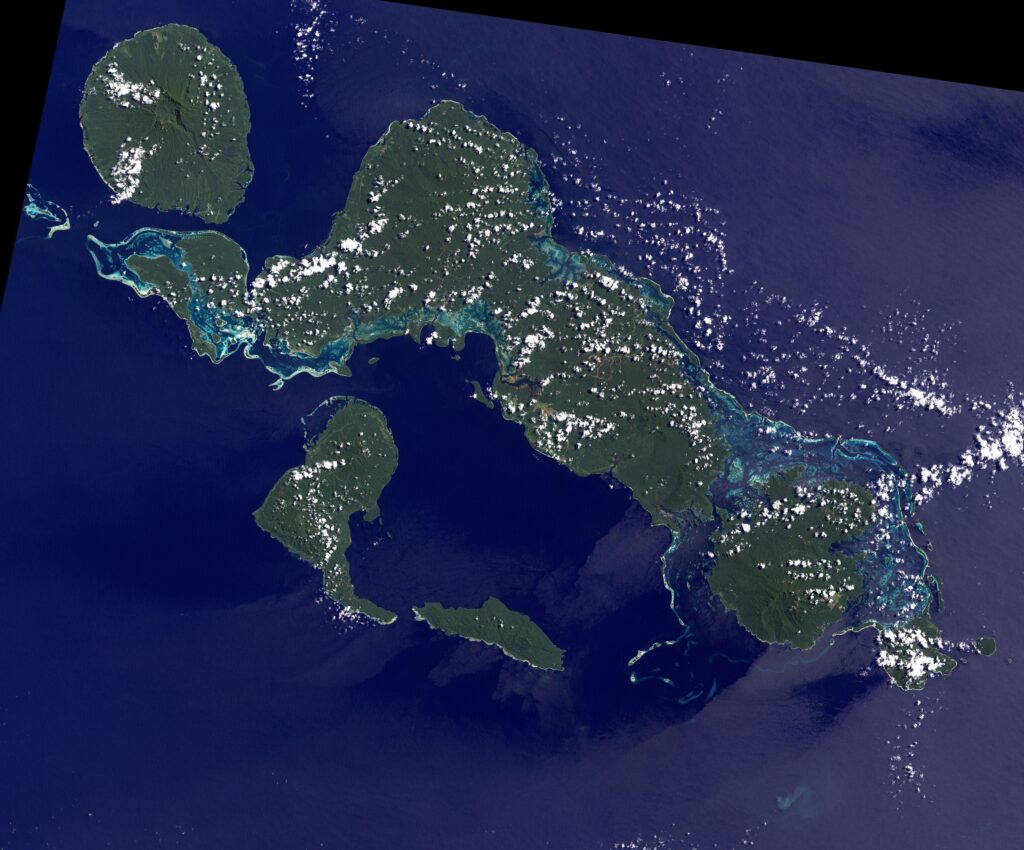 Image satellite de l'archipel de la Nouvelle-Géorgie