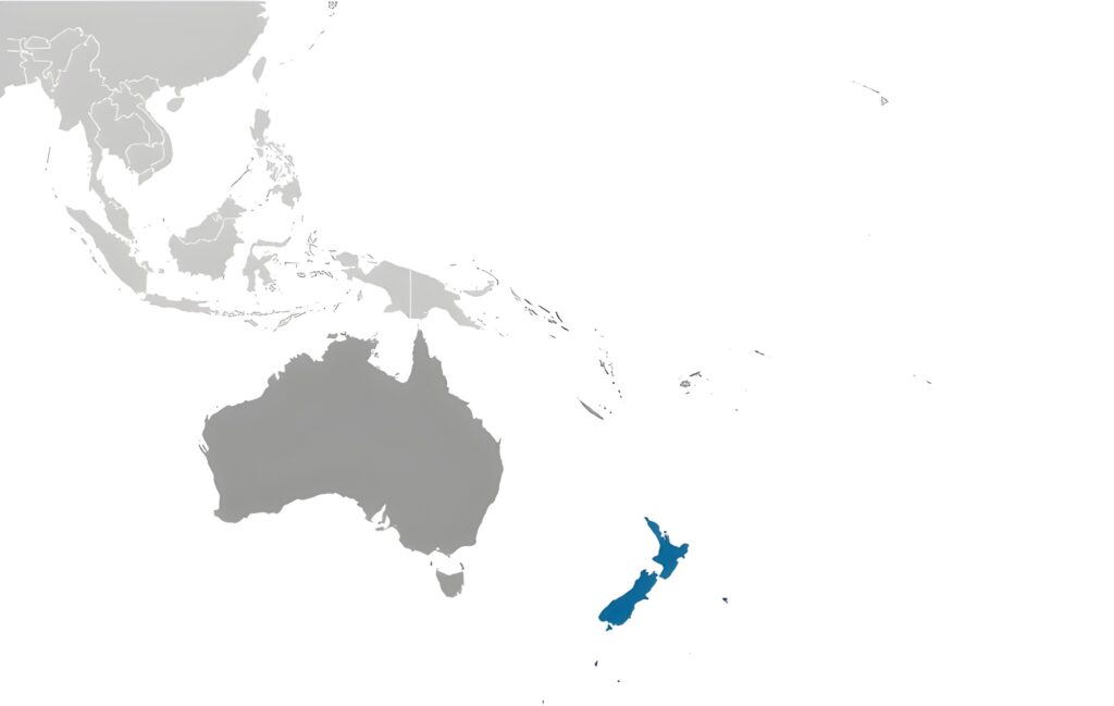 Carte de localisation de la Nouvelle-Zélande