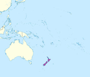 Carte de localisation de la Nouvelle-Zélande en Océanie.