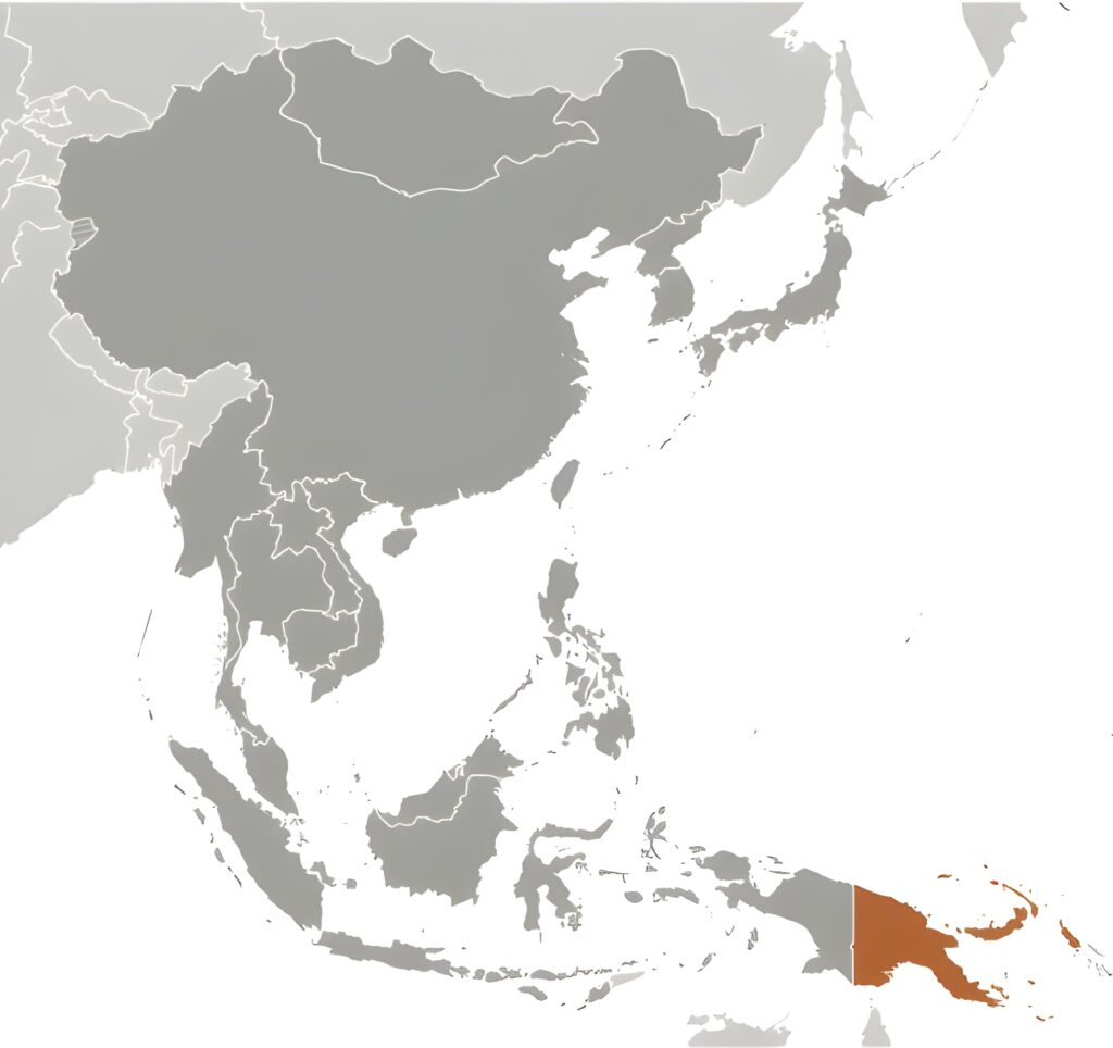 Carte de localisation de la Papouasie-Nouvelle-Guinée