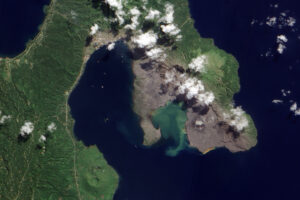 Image satellite de la caldeira de Rabaul